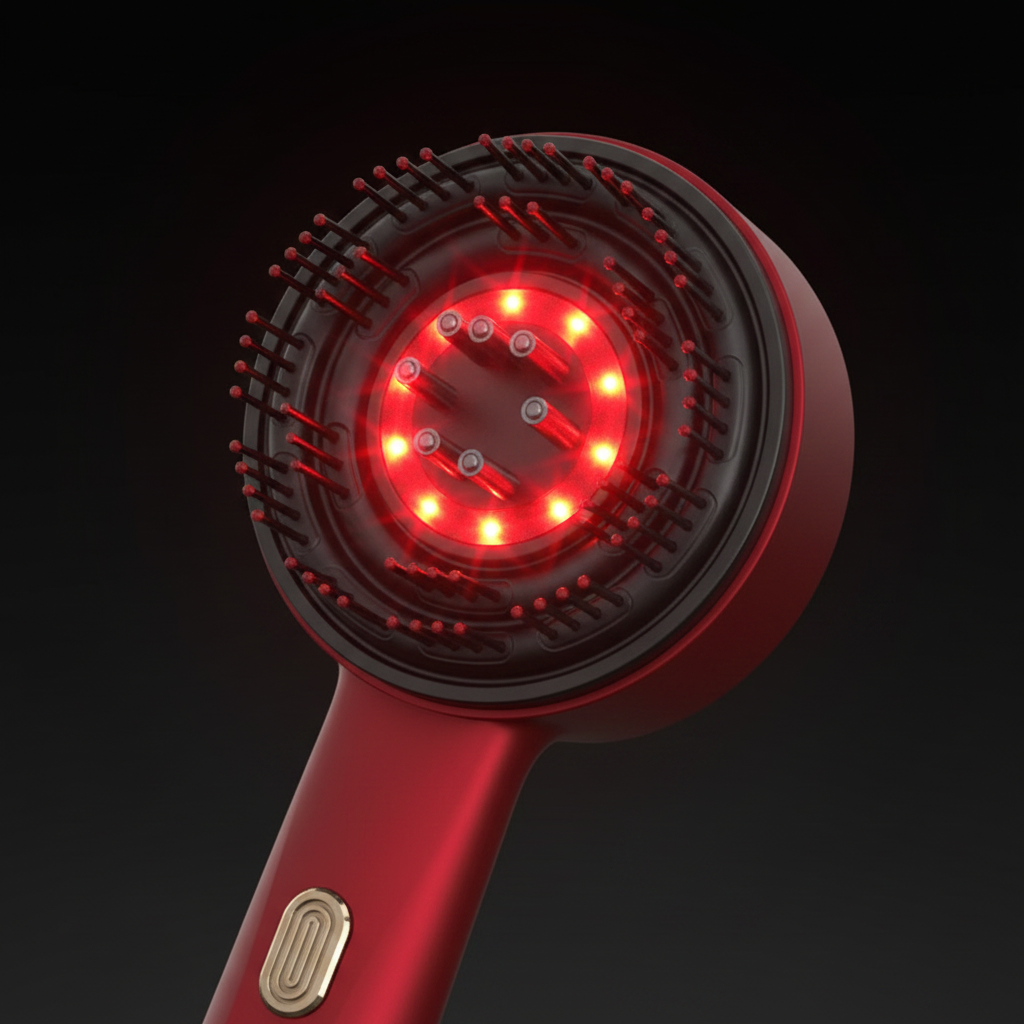 Electric Head Massage Comb With Red Light Therapy